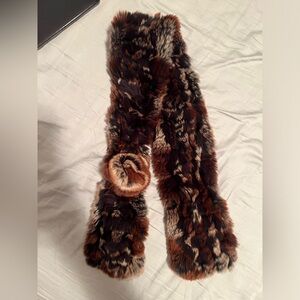 Vintage brown fur scarf 🤎